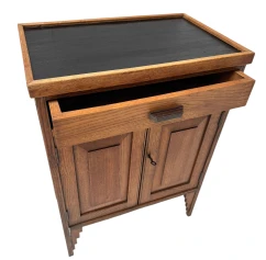 Art Deco Amsterdamse School Cabinet with Black Lacquered Top, 1920s